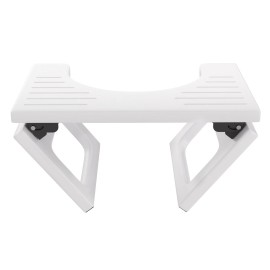 AmazerBath 8.5 Inches Bamboo Toilet Stool Squat for Adults, Collapsible Poop Stool for Bathroom, 0.79 Thickness Squatting Potty with Non-Slip Strip, No Assembly Required, White