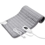 Deepsoon Heating Pad,Electric Heating Pads for Back,Neck,Abdomen,Moist Heating Pad for Shoulder,Knee,Arms,Legs,Dry/Moist Heat & Auto Shut Off,Christmas Gifts for Men and Women,Silver,24x12 Inch