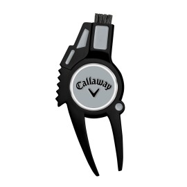 Callaway 4-in-1 Golf Divot Repair Tool, Black/Silver