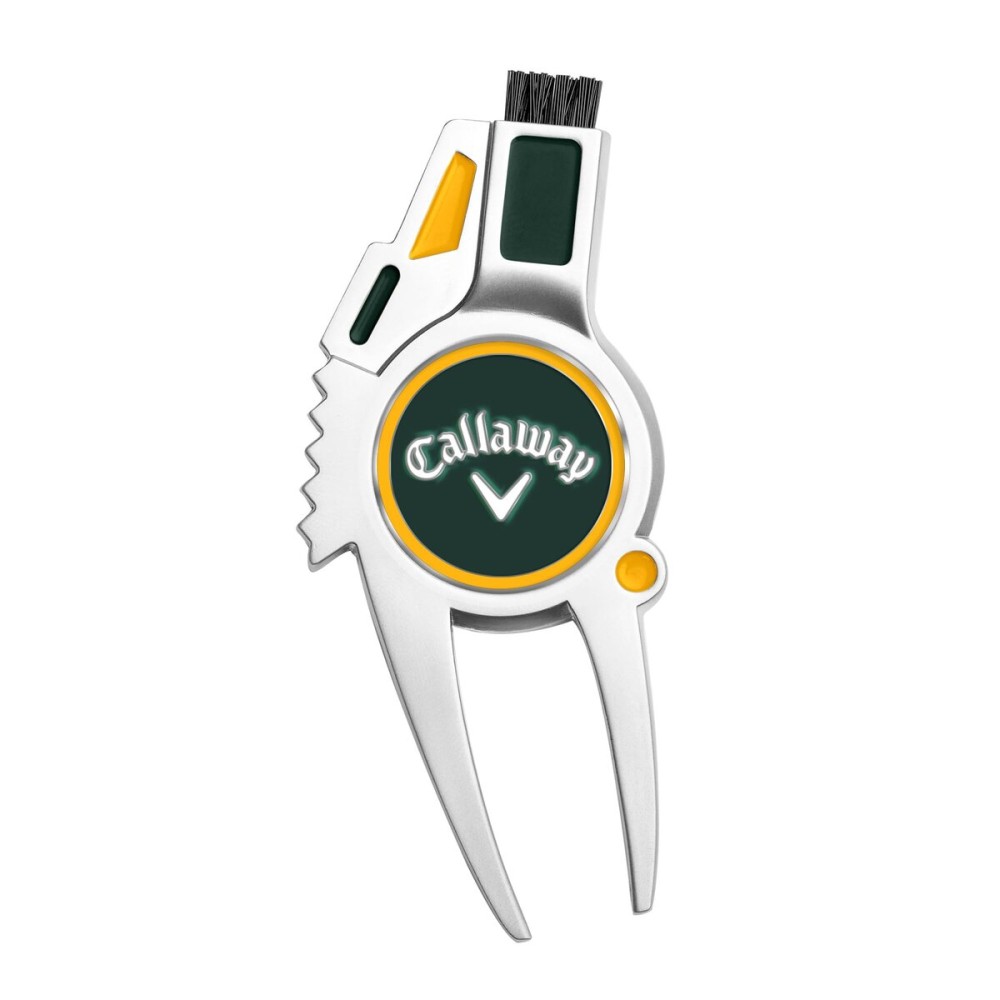 Callaway 4-in-1 Golf Divot Repair Tool, Green/Yellow