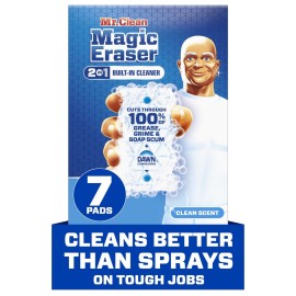 Mr. Clean Magic Eraser Foaming Sponge, All Purpose Cleaner, Dawn Cleaning Power, Ultra Foamy, 7ct
