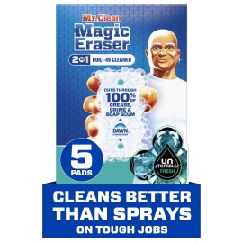 Mr. Clean Magic Eraser Foaming Sponge, All Purpose Cleaner, Dawn Cleaning Power, Ultra Foamy, 5ct