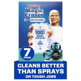 Mr. Clean Magic Eraser Foaming Sponge, All Purpose Cleaner, Dawn Cleaning Power, Ultra Foamy, 7ct