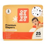 Hello Bello Diapers, Size 3 (14-24 lbs) Superstars, 25 Count of Premium Disposable Baby Diapers, Hypoallergenic with Soft, Cloth-Like Feel