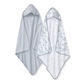 Hooded Towels, Absorbent Knit Terry, Super Soft Single Ply, 100% Organic Cotton