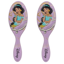 Wet Brush Disney Original Hair Detangler, Jasmine (Elegant Princess), Ultra-Soft IntelliFlex Bristles, Detangling Brush Glides Through Tangles (Wet Dry & Damaged Hair), Women & Men (Pack of 2)