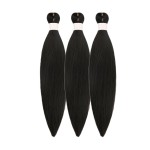 Short Black Braiding Hair Pre Stretched 14 Inch for Knotless Braids Synthetic 1B Braiding Hair for Bob Box Braids (14Inch, Pack of 3)