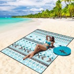 WIWIGO Beach Blanket Waterproof Sandproof Beach Mat 79 X 83/10\'x9\'for 2-8 Adults Quick Drying Outdoor Picnic Mat Beach Accessories for Travel, Camping, Hiking