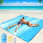 WIWIGO Beach Blanket Waterproof Sandproof Beach Mat 79 X 83/10\'x9\'for 2-8 Adults Quick Drying Outdoor Picnic Mat Beach Accessories for Travel, Camping, Hiking