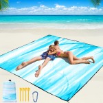 WIWIGO Beach Blanket Waterproof Sandproof Beach Mat 79 X 83/10\'x9\'for 2-8 Adults Quick Drying Outdoor Picnic Mat Beach Accessories for Travel, Camping, Hiking