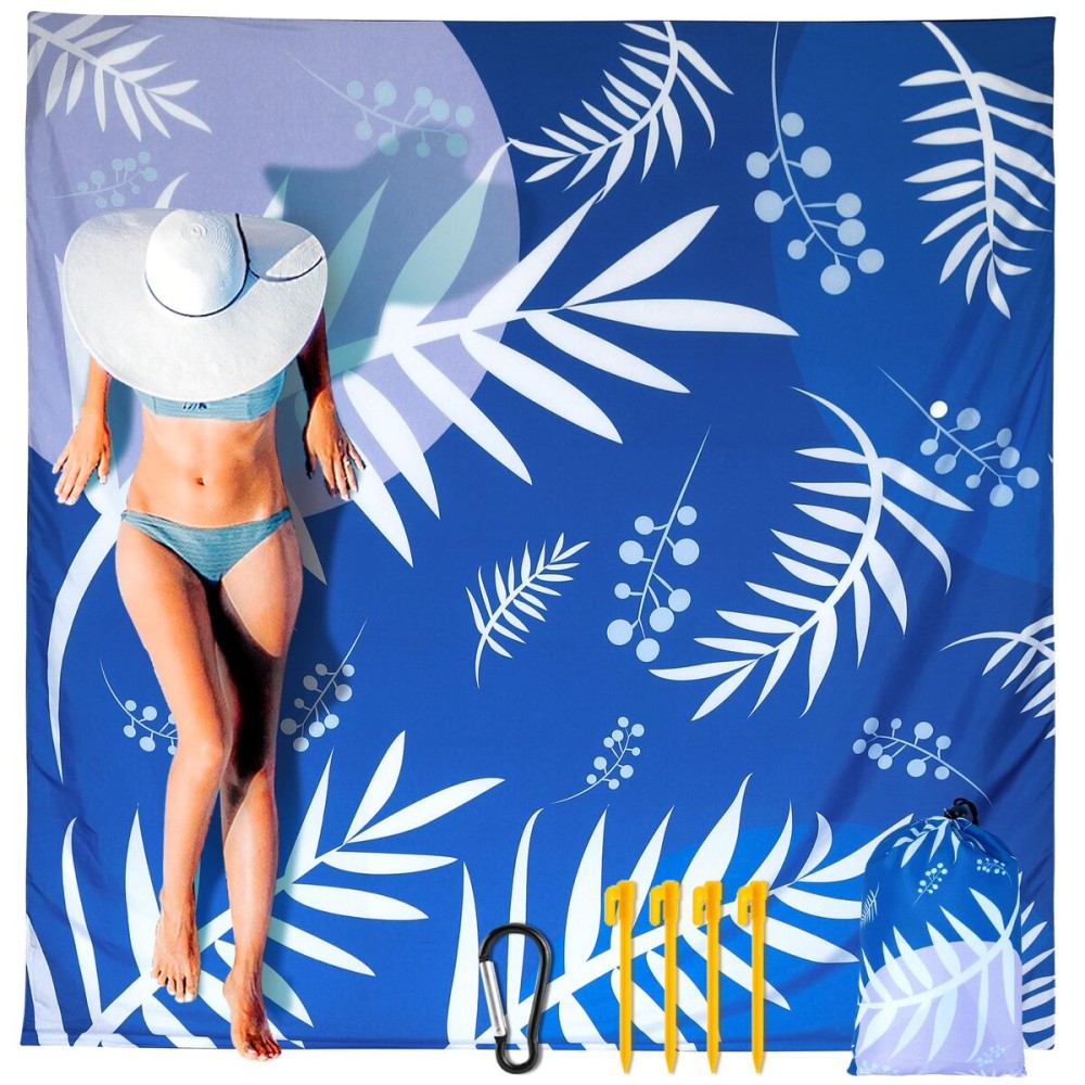 HIHOHO Beach Blanket Waterproof Sandproof Extra Large Beach Mat 79 X 83/120x108for 1-8 Adults Quick Drying Durable Outdoor Picnic Mat for Beach Travel Camping Hiking