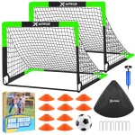 Kids Soccer Goals for Backyard Set of 2, 4 x 3 ft/6 x 4 Toddler Soccer Goal Training Equipment with Soccer Ball, Cones, Pop Up Soccer Net for Kids Age 3-5 4-6 6-8 8-12 10-12 Outdoor Games Sports Gifts