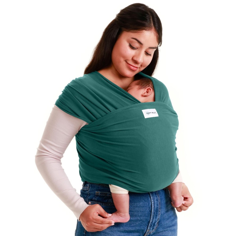 Sleepy Wrap Stretchy Ergonomic Baby Carrier Sling for Newborns to Toddlers - Hands-Free Lightweight Baby Wrap 7-35 lbs (Dark Green)