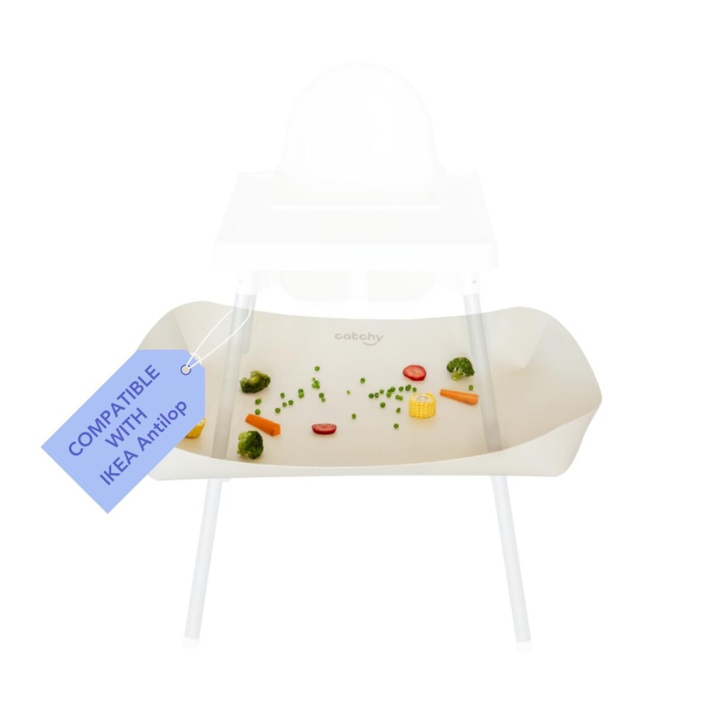 CATCHY -Food Catcher-Compatible with IKEA Antilop High Chair + 11 Other High Chairs- Highchair Sold Separately -Baby & Toddler Food & Mess Catcher-Premium Linen Inspired - Under High Chair Accessory