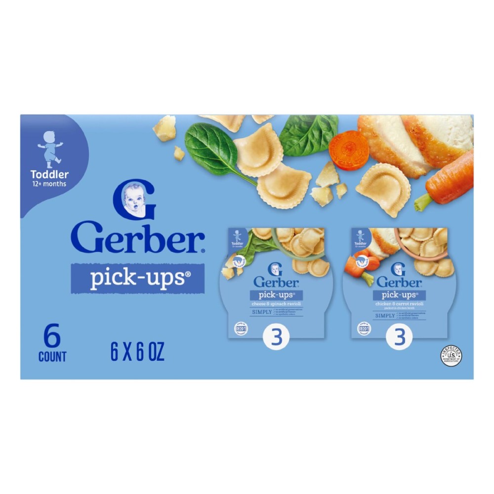 Gerber Toddler Food, Ravioli Multipack, Gerber Pick-Ups, Baby Led Feeding, Variety 6PK