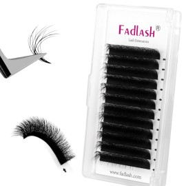 FADLASH Easy Fan Lash Extension 3D Effect Fluffy Rapid Volume Double Layers Easy Fan 2D~10D Eyelash Extensions Automatic Blooming Easy Fan Lashes D Curl (0.05D 8-13mm Mixed)