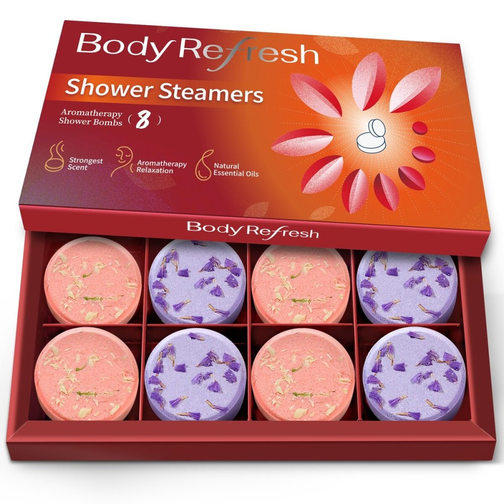 Shower Steamers Aromatherapy - 8 Pack Shower Bombs with Essential Oils, Christmas Gifts for Women Stocking Stuffers, Birthday Gifts for Women Girlfriend Her Self Care Relaxation Home SPA Stress Relief