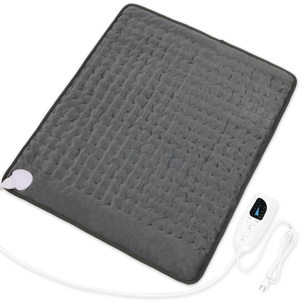 Deepsoon Heating Pad,Electric Heating Pads for Back,Neck,Abdomen,Moist Heating Pad for Shoulder,Knee,Arms,Legs,Dry/Moist Heat & Auto Shut Off,Christmas Gifts for Men and Women,Dark Gray,24x20 Inch