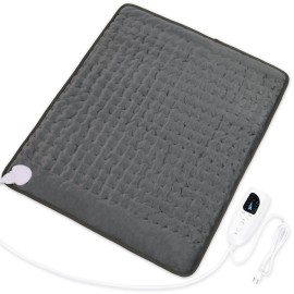 Deepsoon Heating Pad,Electric Heating Pads for Back,Neck,Abdomen,Moist Heating Pad for Shoulder,Knee,Arms,Legs,Dry/Moist Heat & Auto Shut Off,Christmas Gifts for Men and Women,Dark Gray,24x20 Inch
