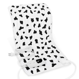 Deepsoon Heating Pad,Electric Heating Pads for Back,Neck,Abdomen,Moist Heating Pad for Shoulder,Knee,Arms,Legs,Dry/Moist Heat & Auto Shut Off,Christmas Gifts for Men and Women,White Black,24x12 Inch