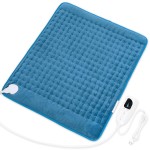 Deepsoon Heating Pad,Electric Heating Pads for Back,Neck,Abdomen,Moist Heating Pad for Shoulder,Knee,Arms,Legs,Dry/Moist Heat & Auto Shut Off,Christmas Gifts for Men and Women,Blue,24x20 Inch