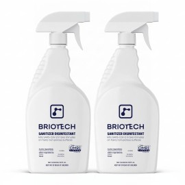 BRIOTECH Sanitizer Disinfectant Hypochlorous Spray, Kills 99.99% of Viruses & Bacteria, Eliminates Odor, Gentle for Nurseries & Play Rooms, Rinse Free Surface Sanitizer, 32 fl oz (Pack of 2)