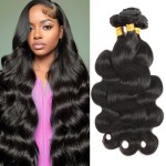 CSCHS Body Wave Bundles Human Hair Unprocessed Brazilian Virgin Hair Quick Weave Hair Extensions Natural Black 16 18 20 Inch