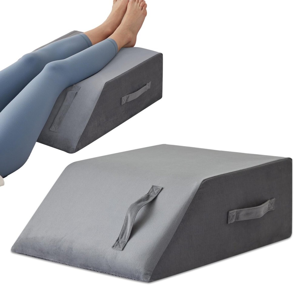 MEGCXIT Leg Pillow Elevation Blood Circulation, Leg Wedge for Elevation for Swelling, Leg Elevating Pillow for After Surgery, Memory Foam Foot Knee Pillow for Back Sleeping 24228 Inch Short Plush