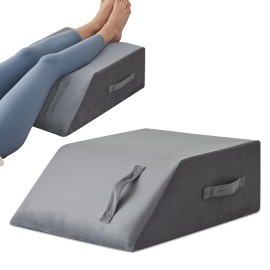 MEGCXIT Leg Pillow Elevation Blood Circulation, Leg Wedge for Elevation for Swelling, Leg Elevating Pillow for After Surgery, Memory Foam Foot Knee Pillow for Back Sleeping 24228 Inch Short Plush