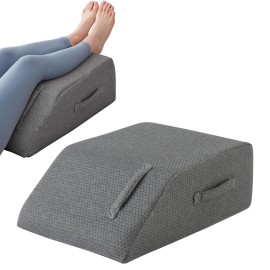 MEGCXIT Leg Pillow Elevation Blood Circulation, Leg Wedge for Elevation for Swelling, Leg Elevating Pillow for After Surgery, Memory Foam Foot Knee Pillow for Back Sleeping 24228 Inch Dark Grey