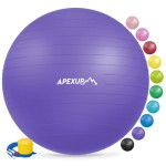 APEXUP Yoga Ball Exercise Ball Anti Slip Heavy Duty for Fitness, Balance & Core Workout (XXL(31~34) 85cm, Purple)