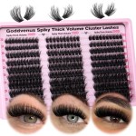 Goddvenus Fluffy Lash Clusters 100-150-200D Volume Eyelash Clusters 10-16mm Wispy Individual Lashes D Curl Cluster Eyelash Extensions 300pcs DIY Lash Extensions(D Curl 300pcs)