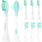 SuitShine Replacement Toothbrush Heads Compatible with Philips Sonicare Electric Brush and More Click-on Handles 8 Pack White