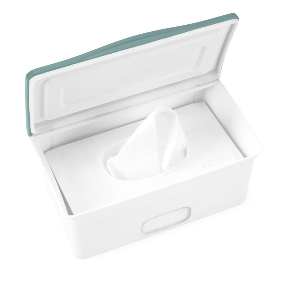 Ubbi Baby Wipes Dispenser with Weighted Plate and Secure Seal, Nursery and Baby Registry Essential to Keep Wipes Fresh, Open Water