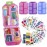 iouwei Large Pill Organizer with Medicine Labels, Travel Daily Pill Container, Mini Medication Organizer, 7-Day Pill Case, Set of 3 (Blue+Pink+Purple)