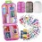 Pill Organizer with Medicine Labels, Travel Daily Pill Container, Mini Medication Organizer, 7-Day Pill Case, Set of 3 (Pink+White+Grey)