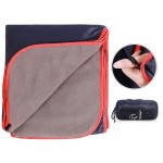 REDCAMP Large Waterproof Stadium Blanket for Outdoor Sports, Soft Warm Fleece Camping Blanket Windproof for Cold Weather, 79x 59Dark Blue