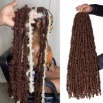ZRQ 2Packs 30 Inch Butterfly Locs Crochet Hair Brown Long Distressed Butterfly Faux Locs Crochet Hair Synthetic Hair For Women (30 Inch, 30)