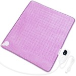 Deepsoon Heating Pad,Electric Heating Pads for Back,Neck,Abdomen,Moist Heating Pad for Shoulder,Knee,Arms,Legs,Dry/Moist Heat & Auto Shut Off,Christmas Gifts for Men and Women,Light Purple,24x20 Inch