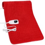 Deepsoon Heating Pad,Electric Heating Pads for Back,Neck,Abdomen,Moist Heating Pad for Shoulder,Knee,Arms,Legs,Dry/Moist Heat & Auto Shut Off,Christmas Gifts for Men and Women,Red,33x17 Inch