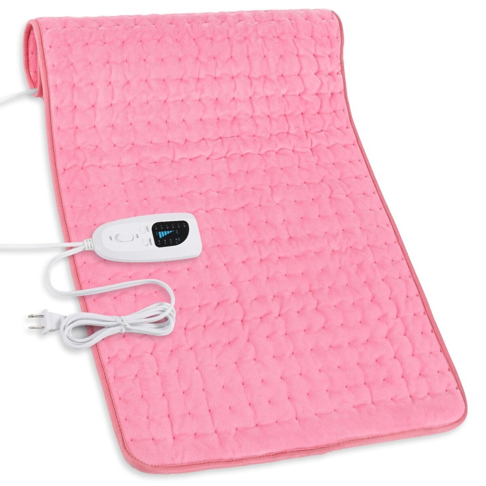 Deepsoon Heating Pad,Electric Heating Pads for Back,Neck,Abdomen,Moist Heating Pad for Shoulder,Knee,Arms,Legs,Dry/Moist Heat & Auto Shut Off,Christmas Gifts for Men and Women,BabyPink,33x17 Inch
