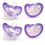 RaZbaby Jollypop Pacifier for Newborns & Up, USA Made, Natural Shaped Orthodontic Binky, Lovingly Shared in NICUs & Hospitals Worldwide, Medical-Grade 100% BPA-Free - 0-3 Months, 4 Pack - Lavender
