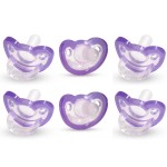 RaZbaby Jollypop Pacifier for Newborns & Up, USA Made, Natural Shaped Orthodontic Binky, Lovingly Shared in NICUs & Hospitals Worldwide, Medical-Grade 100% BPA-Free - 0-3 Months, 6 Pack - Lavender