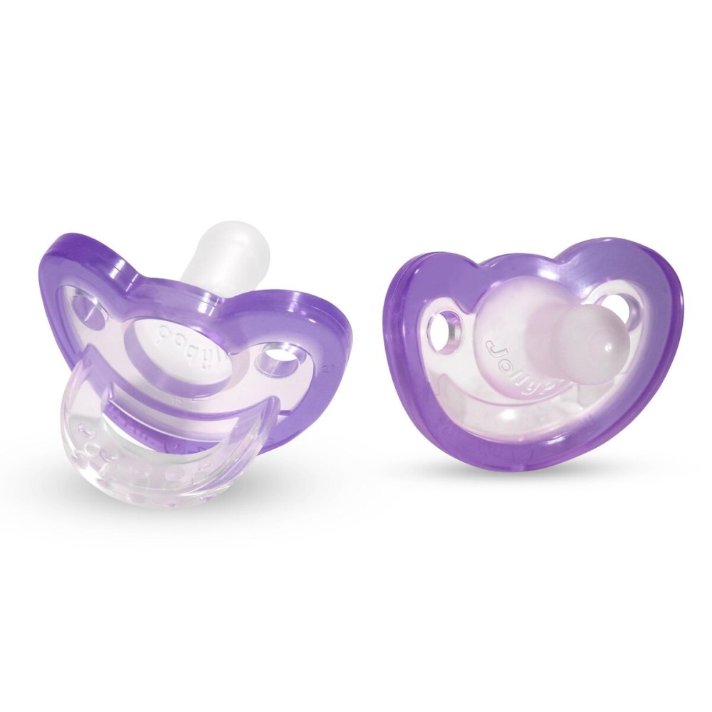 RaZbaby Jollypop Pacifier for Newborns & Up, USA Made, Natural Shaped Orthodontic Binky, Lovingly Shared in NICUs & Hospitals Worldwide, Medical-Grade 100% BPA-Free - 0-3 Months, 2 Pack - Lavender
