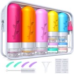 Aeomni 19pack Travel Bottles for Toiletries, TSA Approved Silicone Travel Size Containers for toiletries Set