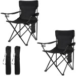 Damei century Folding Camping Chairs- Lightweight, Portable Chair for Beach, Lawn, Outdoor Sports, 2PCS Black