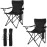 Damei century Folding Camping Chairs- Lightweight, Portable Chair for Beach, Lawn, Outdoor Sports, 2PCS Black