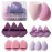 Makeup Sponge Set BS-MALL Triangle Puff 14 Pcs for Liquid, Cream, and Powder, Multi-colored Makeup Sponges and Mini Sponge with Case (A-Purple)