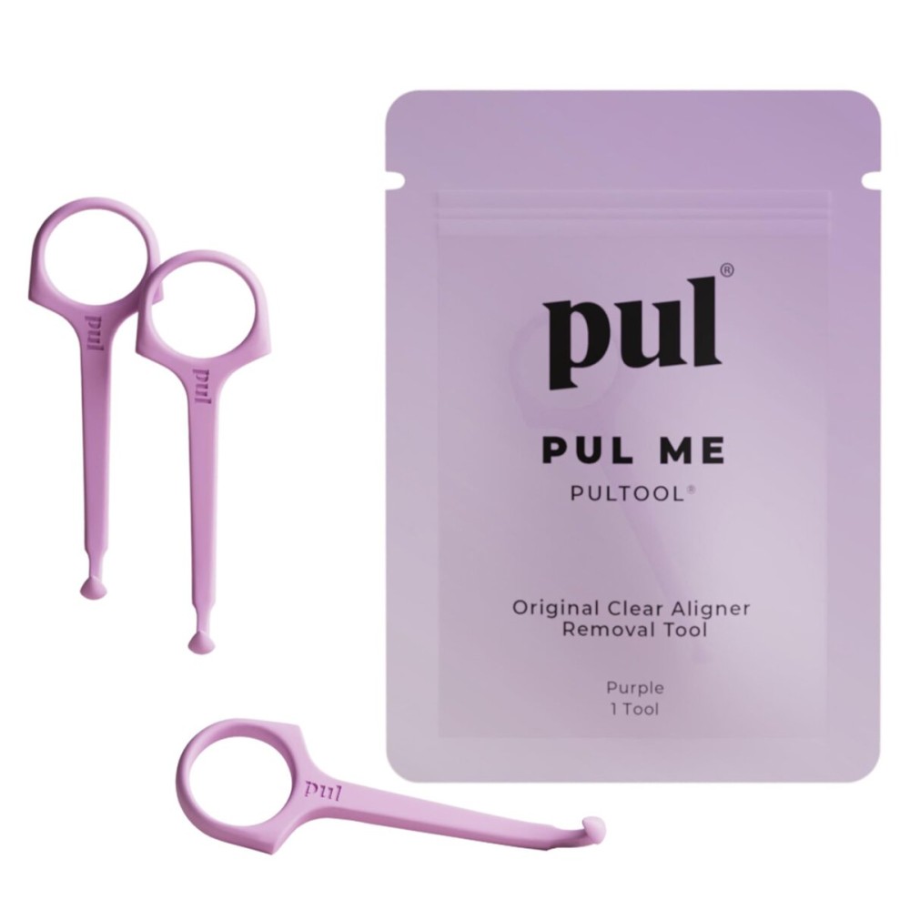 PUL Pack of 3 Reusable Clear Aligner Removal Tool - Compatible with Invisalign, Removable Braces, Retainers & Trays - Easy-to-Use Device Remover, Dental & Oral Hygiene Care Product - Purple