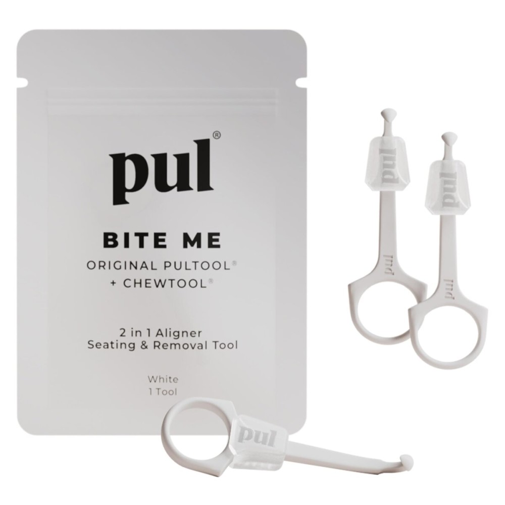 PUL Pack of 3 Reusable 2-in-1 Aligner Seating Chewie & Removal Tool - Compatible with Invisalign, Removable Braces, Retainers & Trays - Easy-to-Use Remover & Chew, Dental & Oral Hygiene Care - White